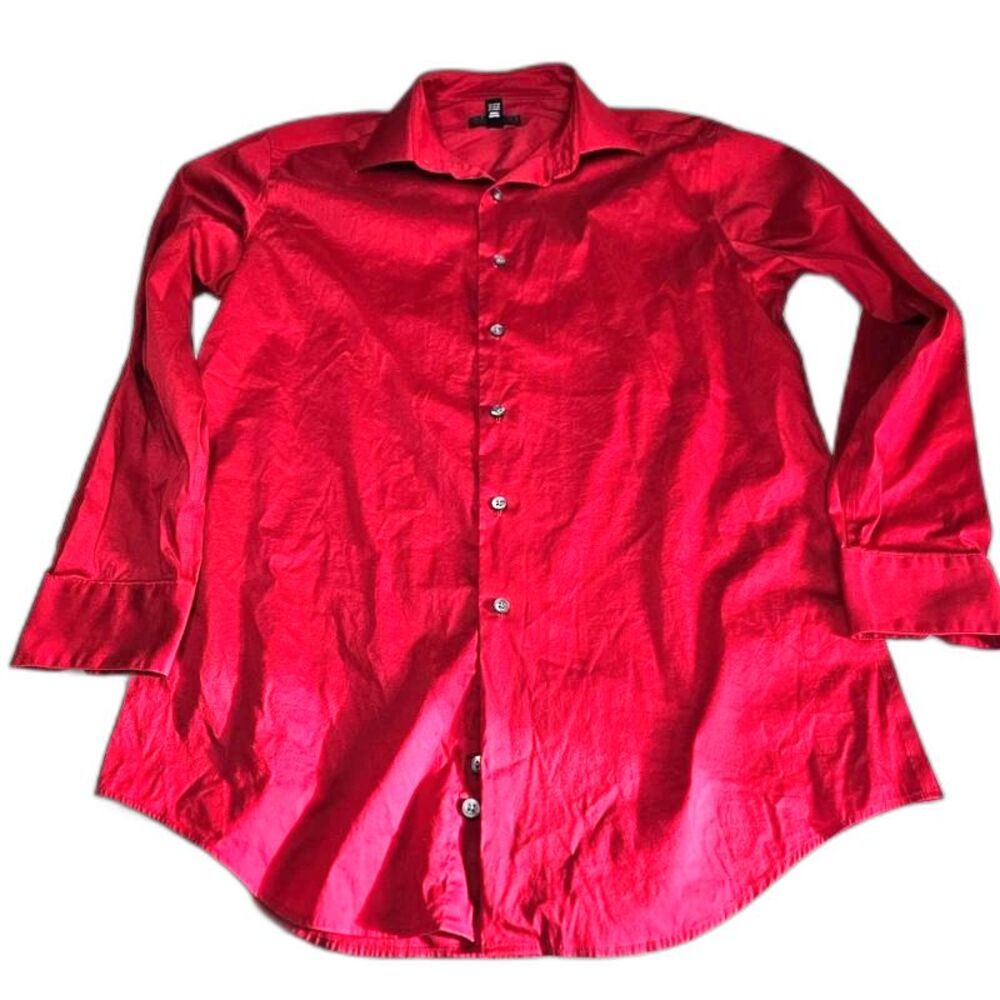 Men's Alfani Red Dress Shirt 16 Medium